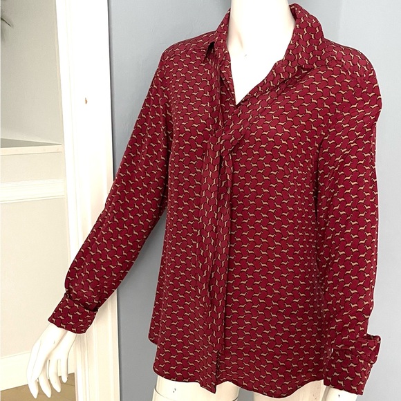 Weekend Max Mara button down dog print blouse - Picture 1 of 9